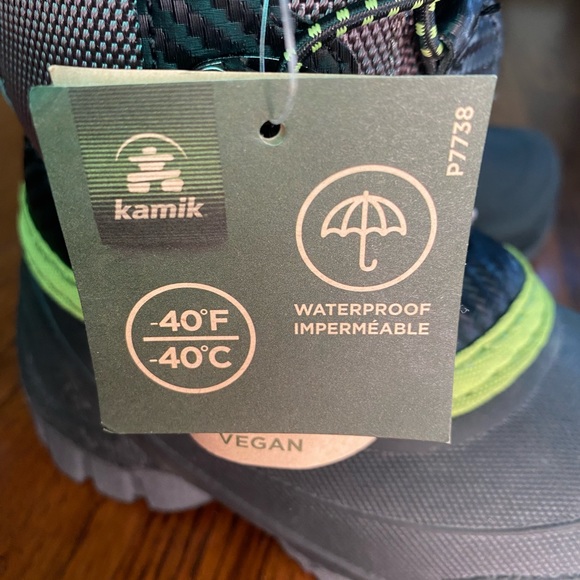 KAMIK LUKE 3 WATERPROOF WINTER BOOTS TODDLER SIZE 8 CHARCOAL SNOW SHOES BOYS - Picture 5 of 5